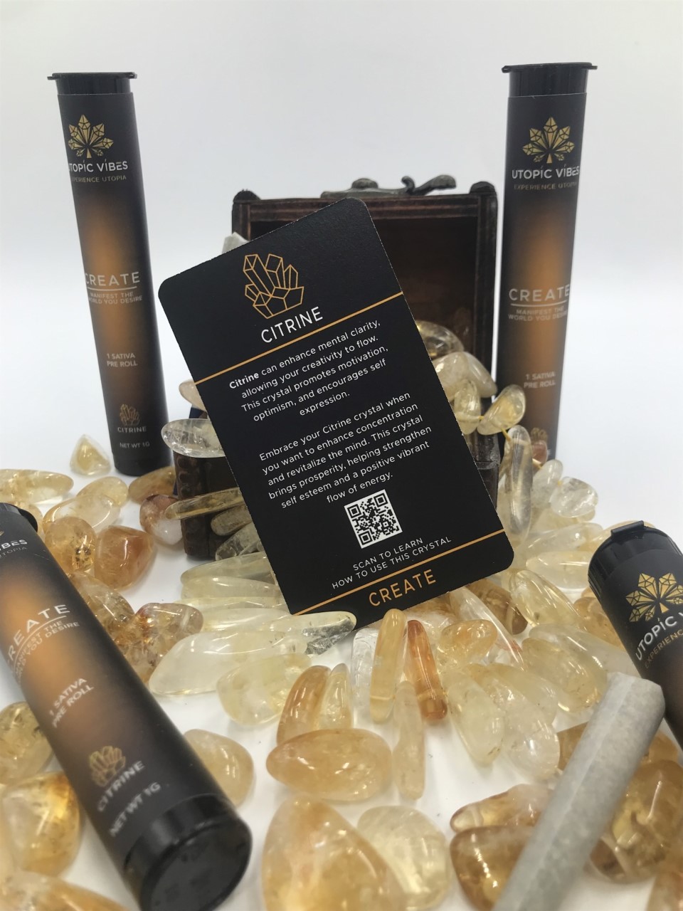 citrine cannabis and crystal pack