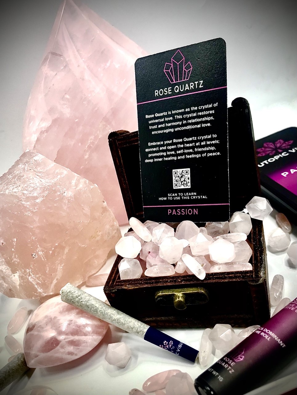 rose quartz crystal set